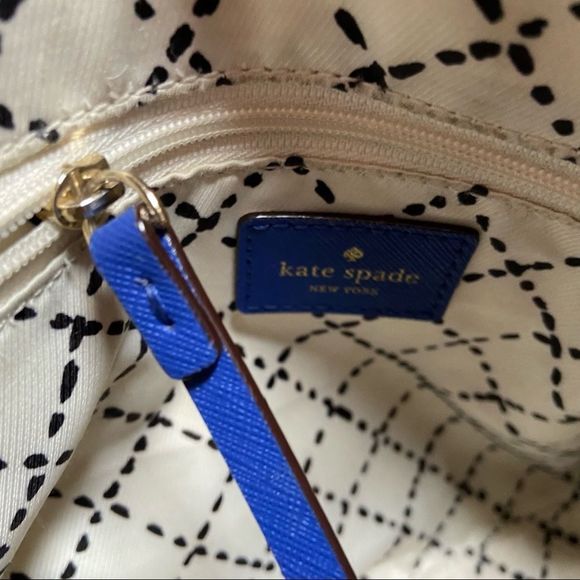 EUC Kate Spade | Newbury Lane Loden Leather Satchel | Orbit Blue | NO LONG STRAP - Picture 7 of 8